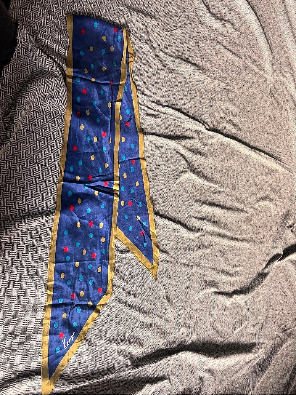 Kenzo Polka Dot Scarf in Blue & Gold